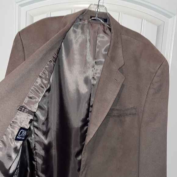 Men’s faux suede CHAPS Ralph Lauren 3 button sports coat tanXL - Picture 7 of 14